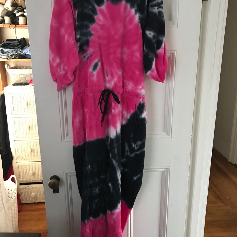 Somethingnavy Tie Dye Ruffle Sleeve Jumpsuit